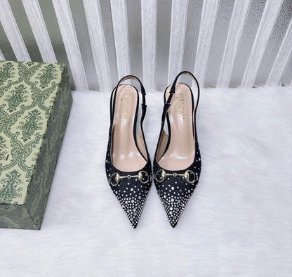G Slingback Stone Heels