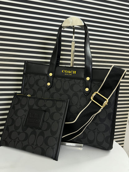 Coach Field Tote Bag w Pouch