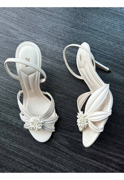 Zara White Classic Heels