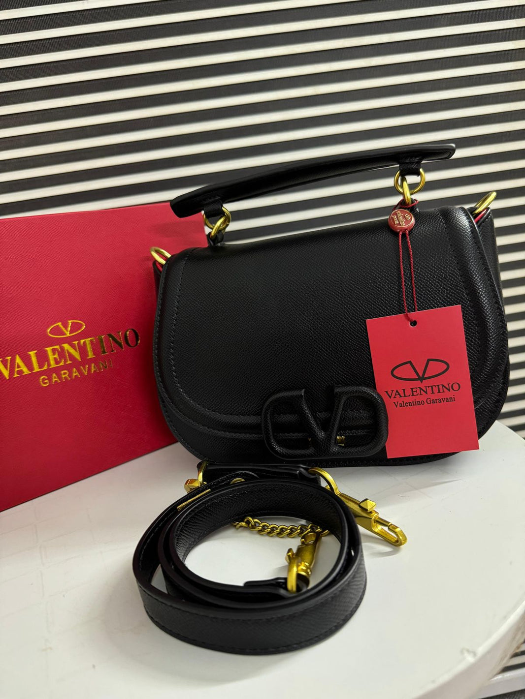 Valentino Garavani Vsling Leather Shoulder Bag
