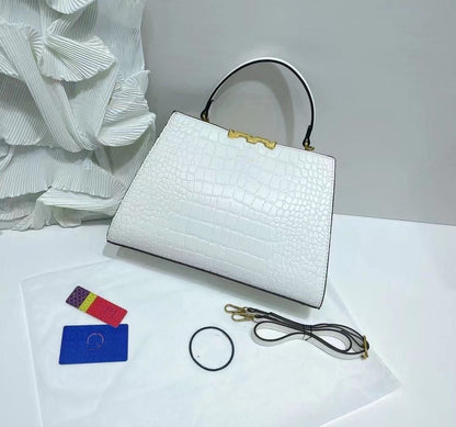 Tory Burch Crocodile Signature Leather Handbag