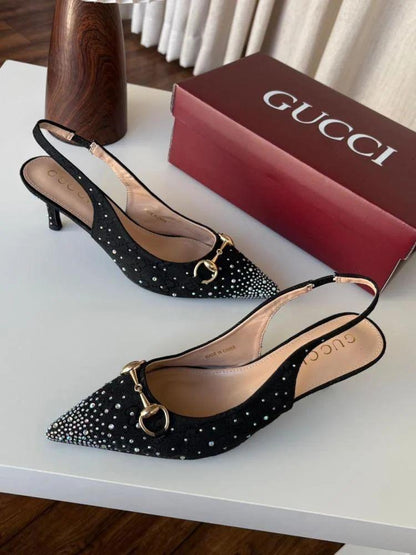 G Slingback Stone Heels