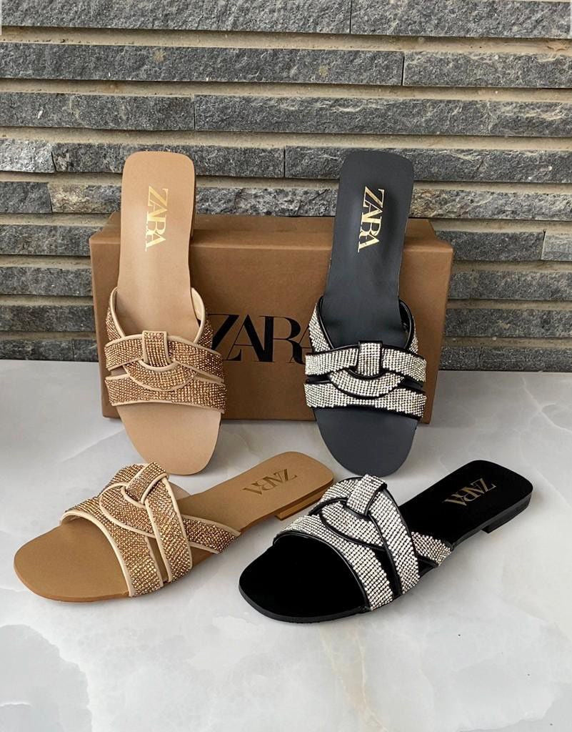 Zara Basic Diamond Embellished Sandals