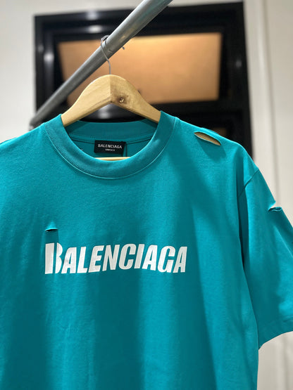 Balenciaga Caps T-Shirt (Teal)