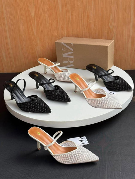 Zara Pearl Heels