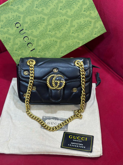 Gucci Marmont Logo Embossed Bag