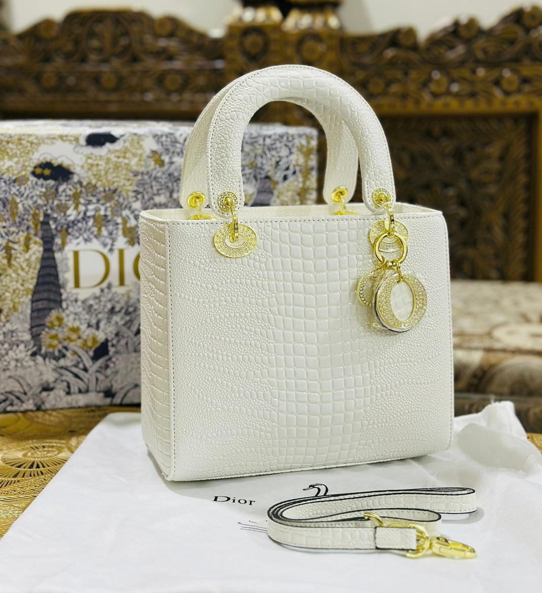 Lady Dior MM Snake Handbag