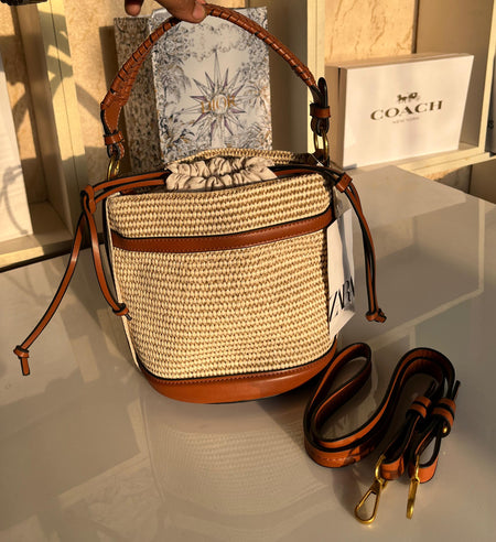 Zara Canvas Bucket Bag