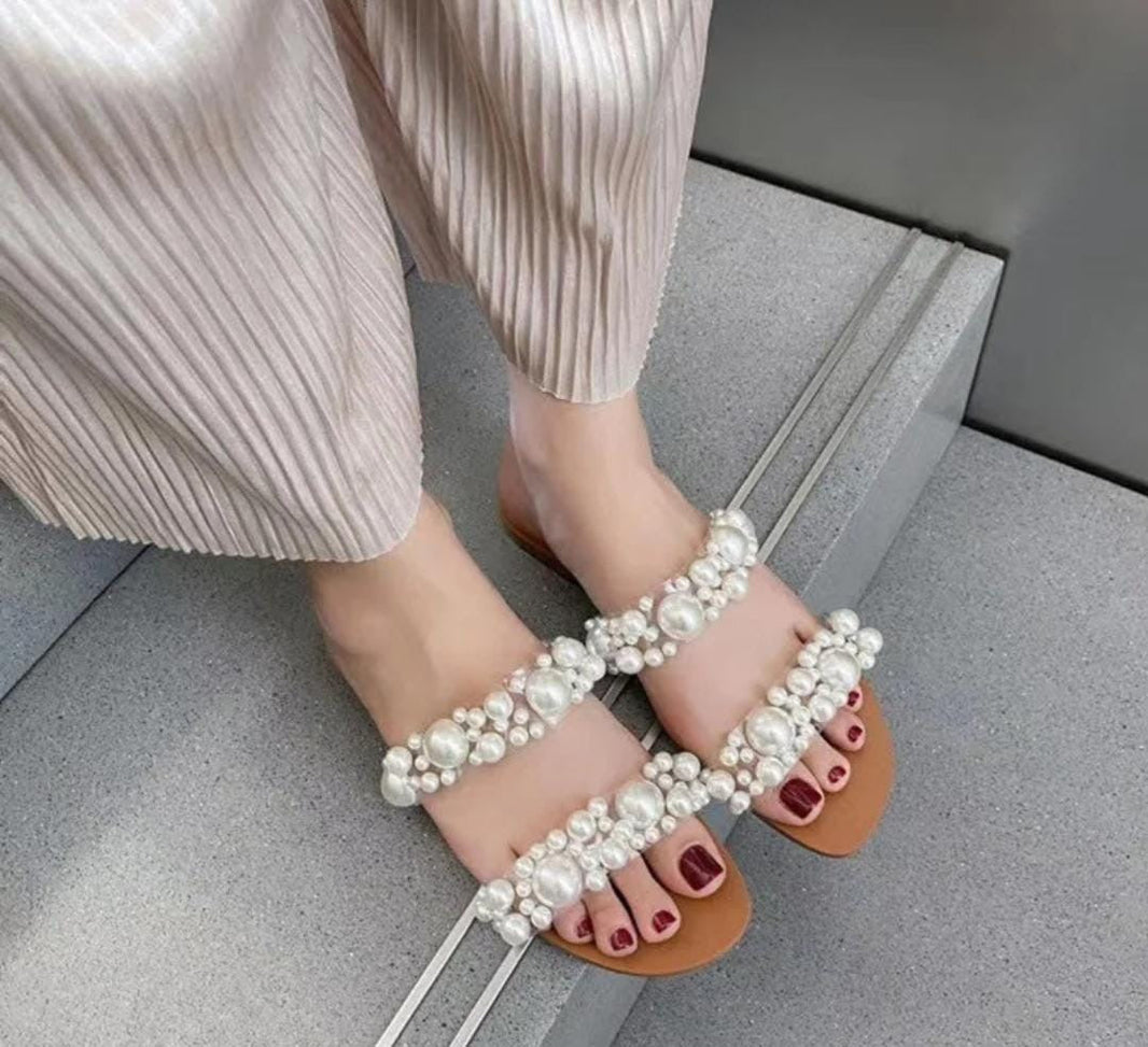 Zara Pearl Crafted Sandals