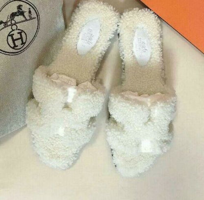 Hermes Fur Oran Sandals