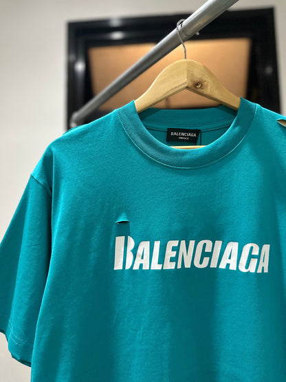 Balenciaga Caps T-Shirt (Teal)
