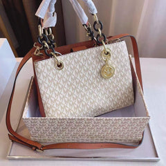 Micheal Kors Cynthia Signature Medium Satchel Bag
