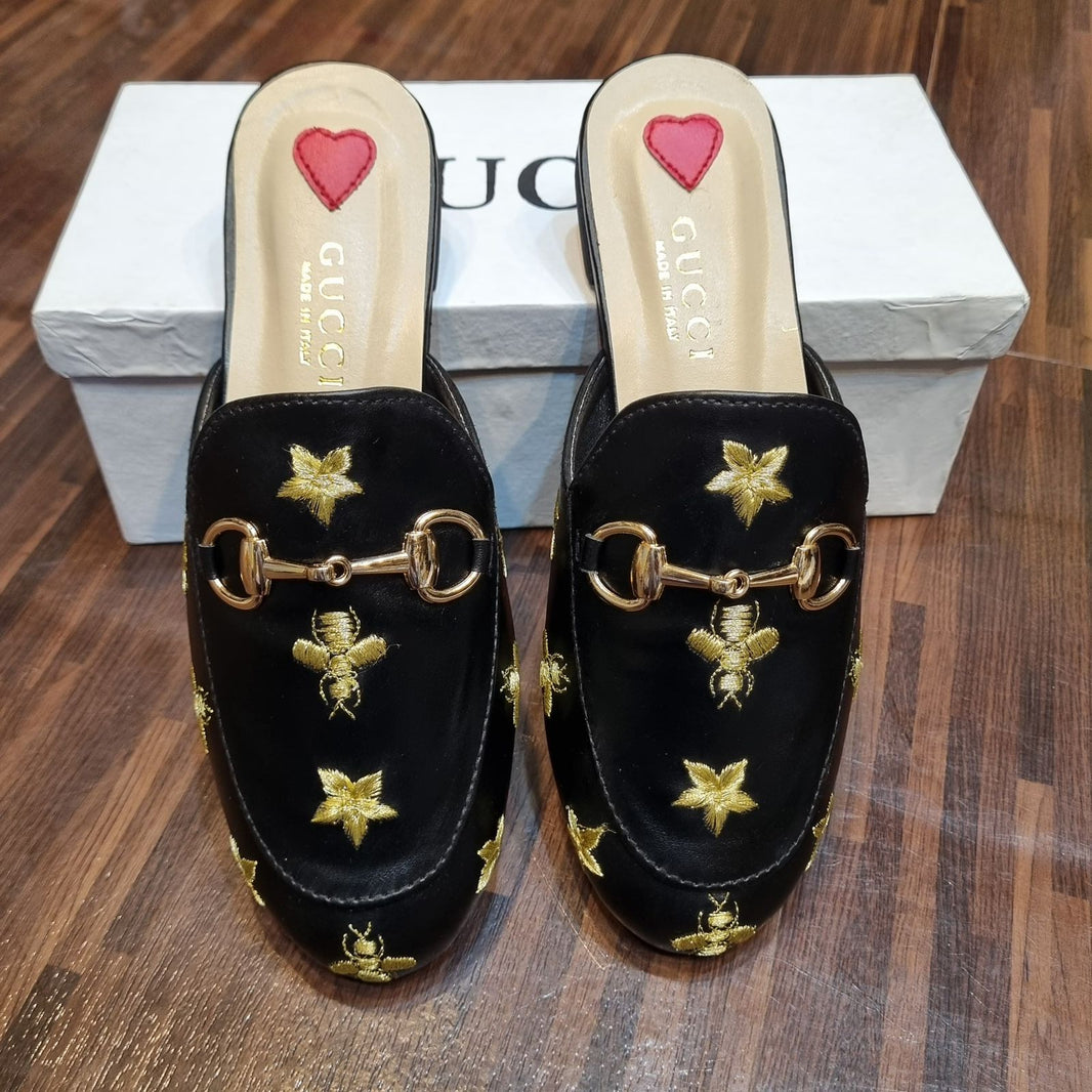 Gucci Embroidery Mules