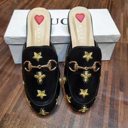 Gucci Embroidery Mules