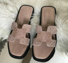 Hermees Furry Slippers