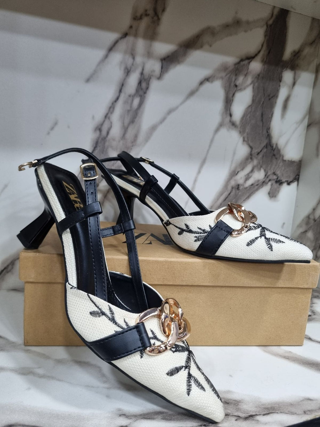 Zara Petal Decor Heels