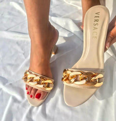 Versace Medusa Mid Chain Heels