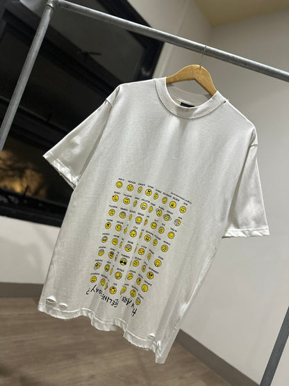 Balenciaga x Smiley Oversized T-Shirt (Cement White)