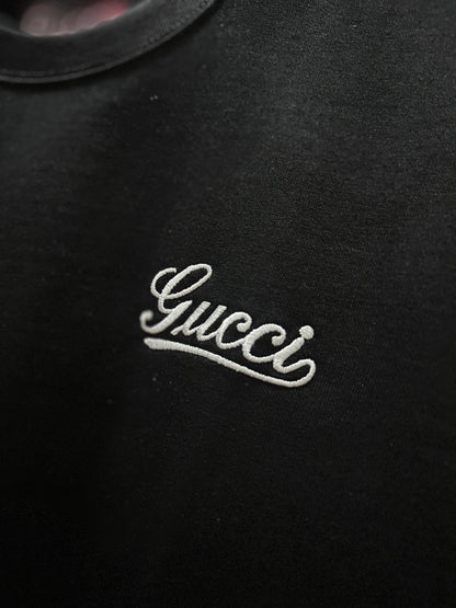 Gucci Embroidered Cotton T-Shirt (Black)
