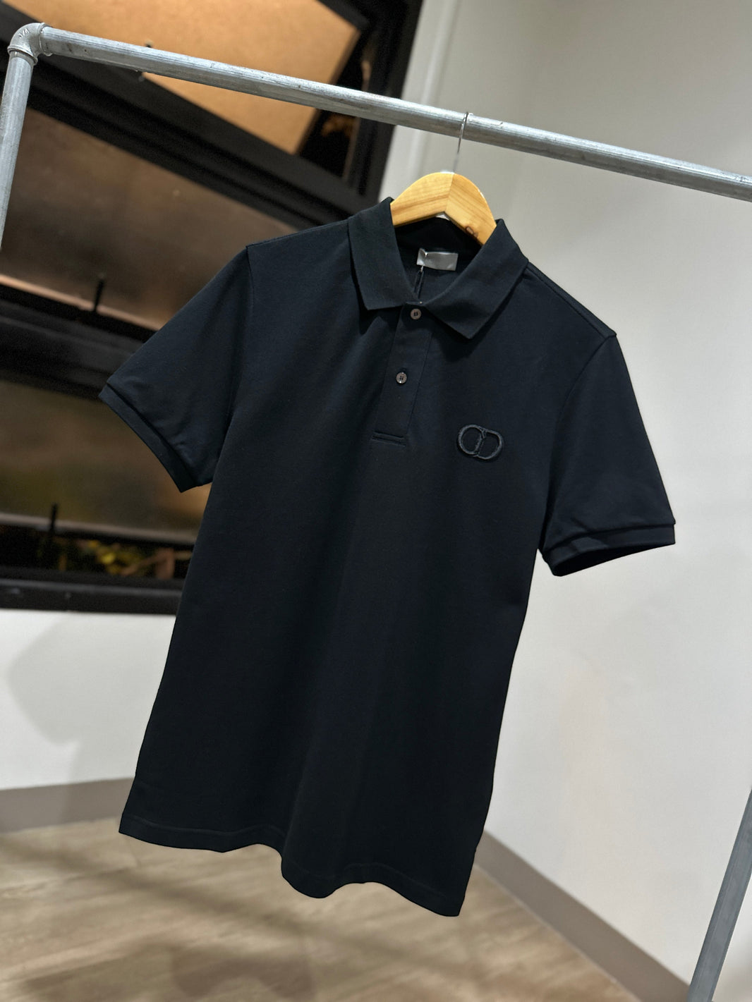 Dior CD Logo Polo Shirt (Black)