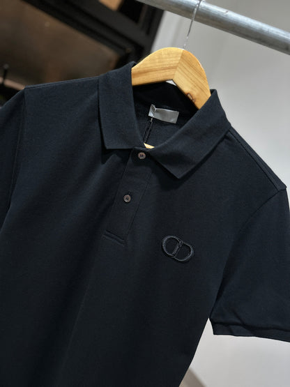 Dior CD Logo Polo Shirt (Black)