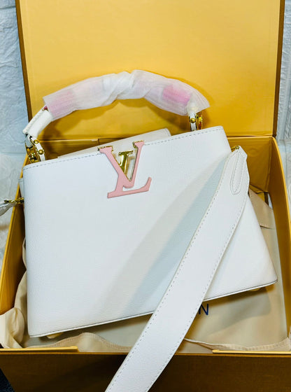 Lo V Cowhide Leather  Handbag