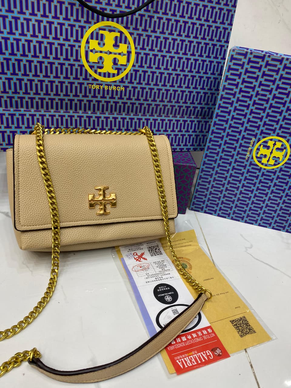 Tory Burch Caviar Leather Chain Bag