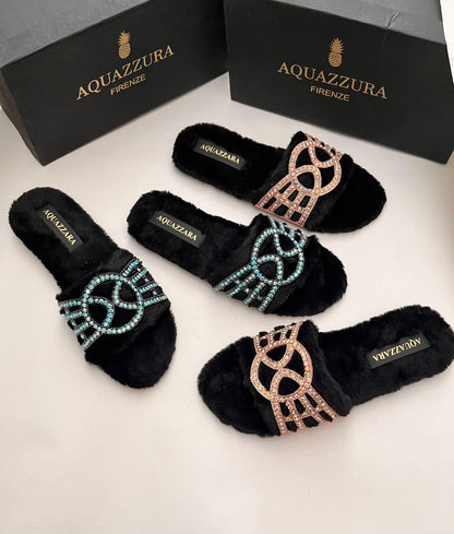 Aquazurra Fur Slides