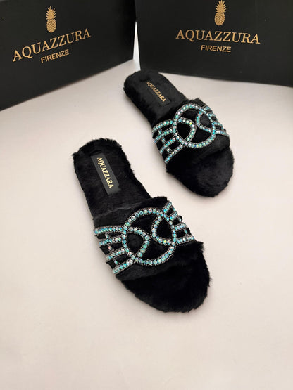 Aquazurra Fur Slides