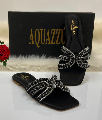 Aquazurra Stone Embellished Flats