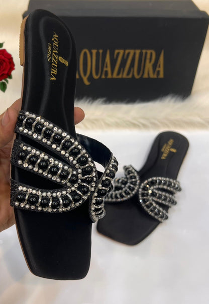 Aquazurra Stone Embellished Flats