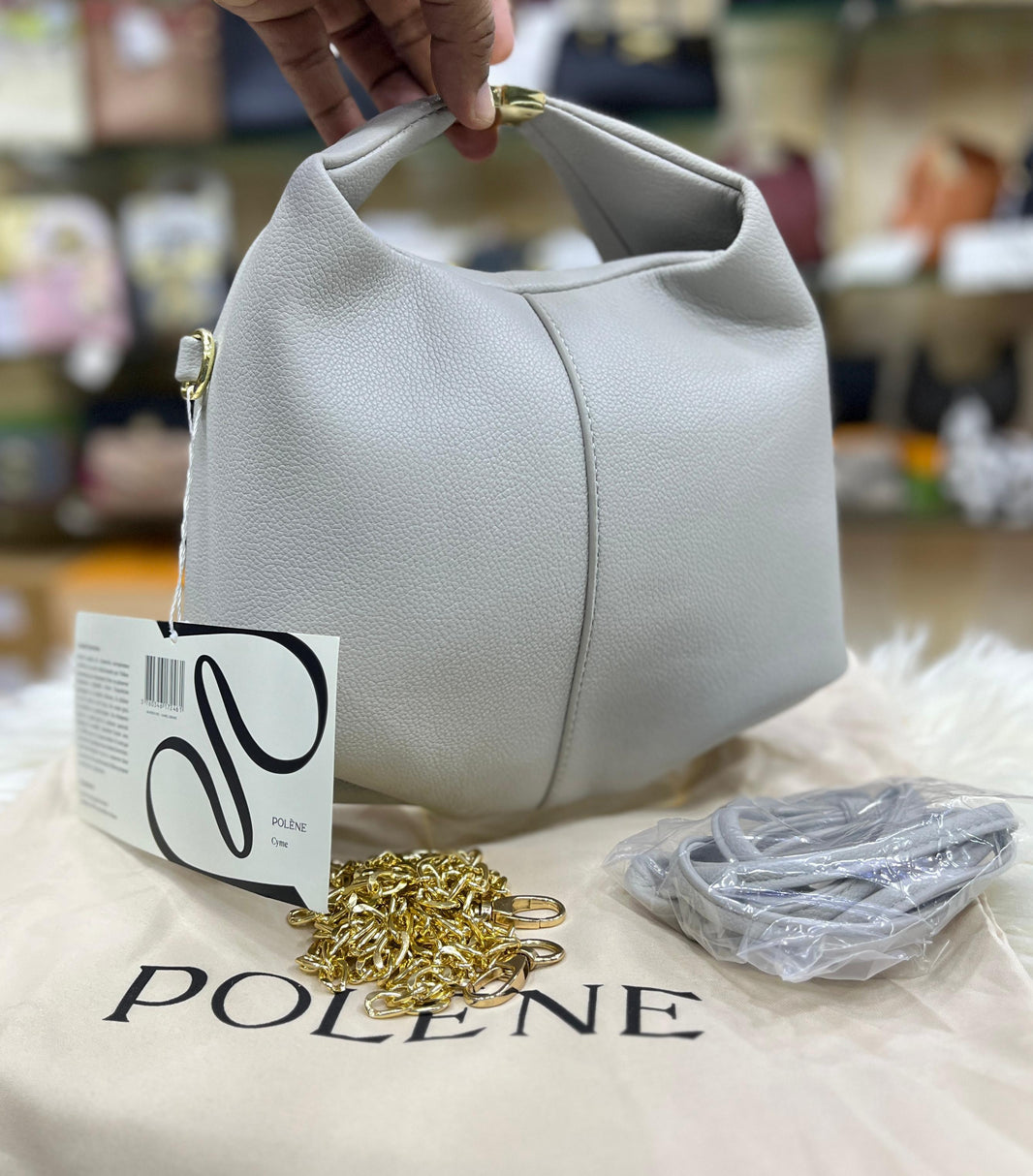 POLÉNE Béri Edition Textured Taupe Bag