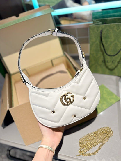 Gg Marmont Half-Moon Shoulder Bag