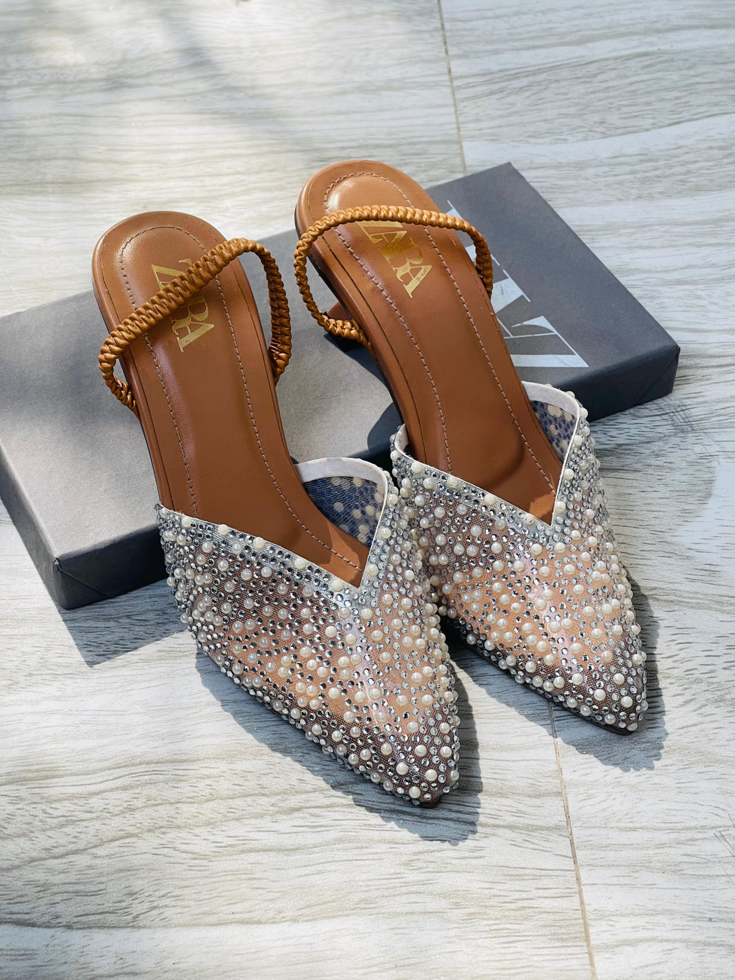 Zara Pearl Heels