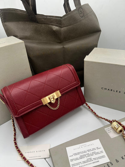 Charles & Keith Tallulah Quilted Push-Lock Clutch