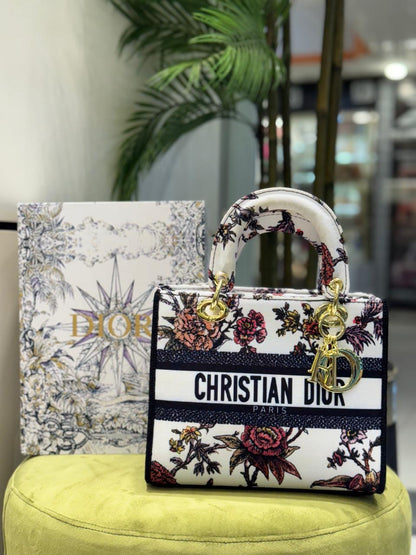 Lady Dior Embossed Handbag