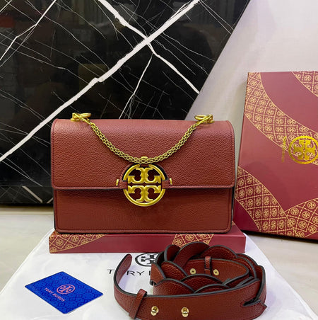 Tory Burch Flap Signature Leather Bag