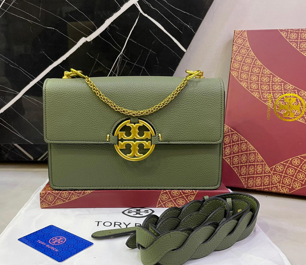 Tory Burch Flap Signature Leather Bag