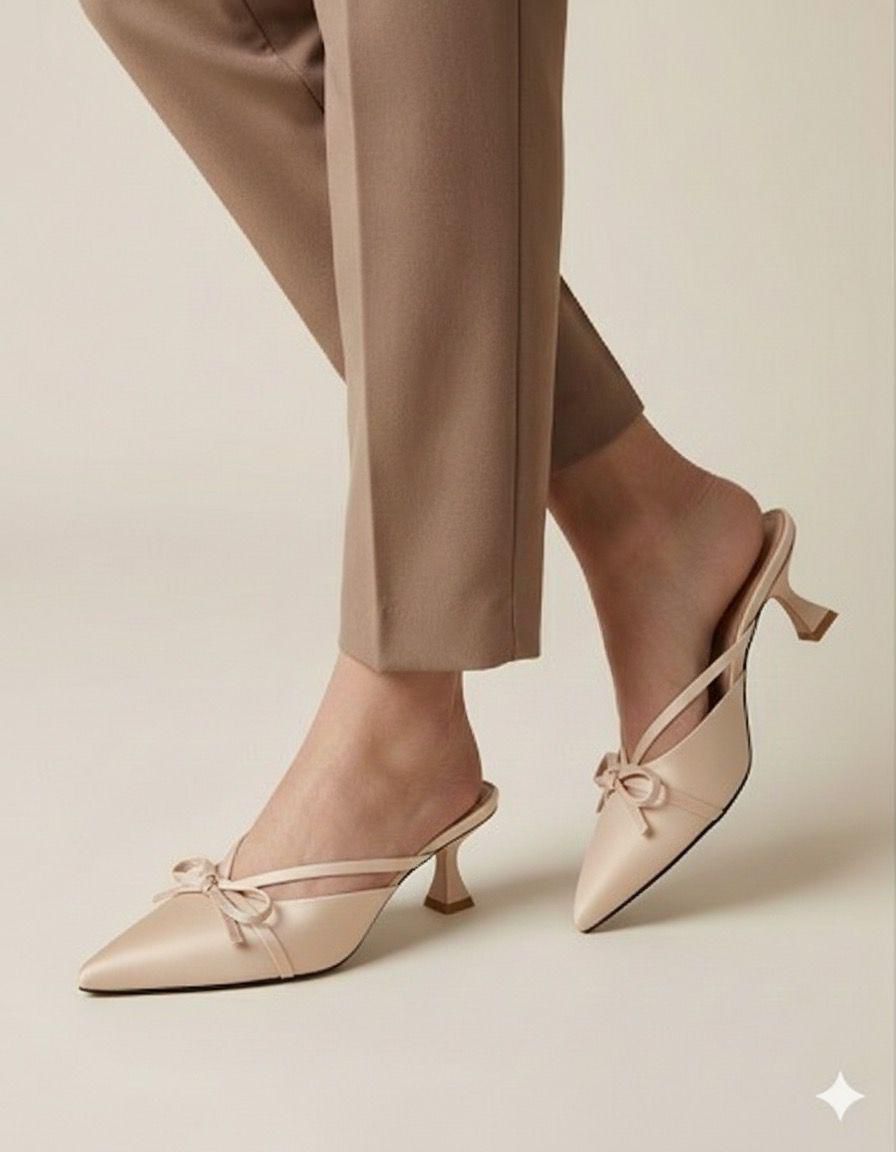 Zara Bow Satin Heels