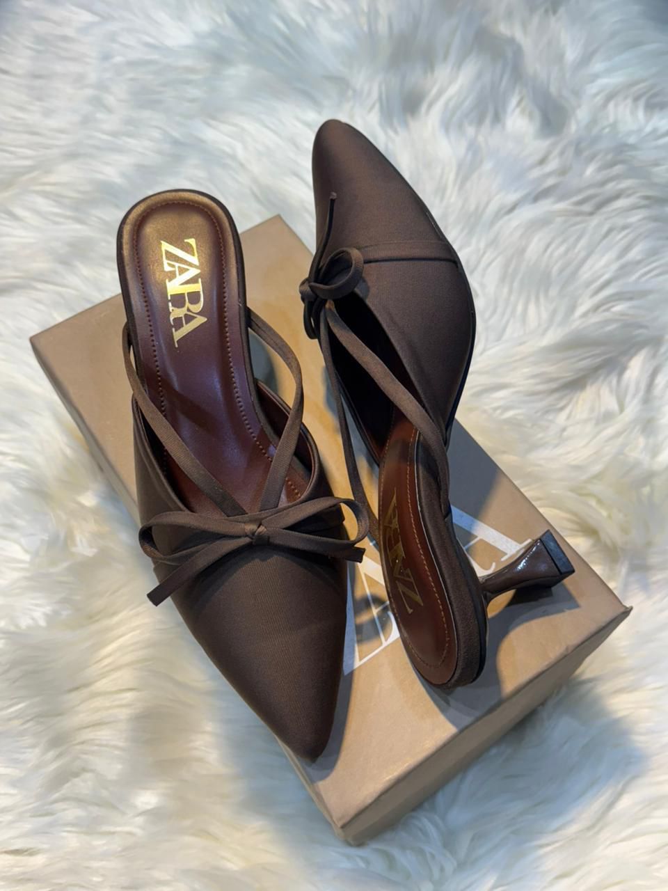Zara Bow Satin Heels