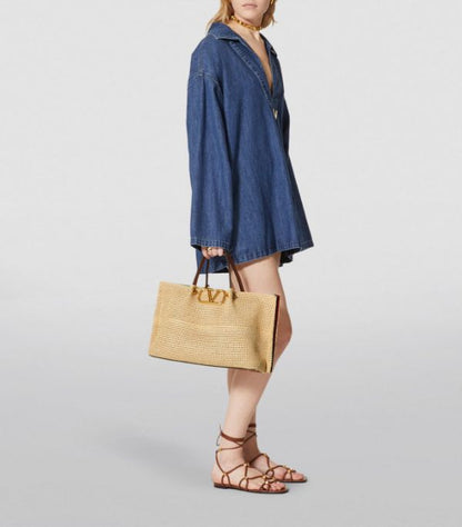Valentino Garavani Medium Summer Straw Tote Bag
