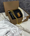 Burberry Black Smooth Calfskin Leather Mini Chain Bag