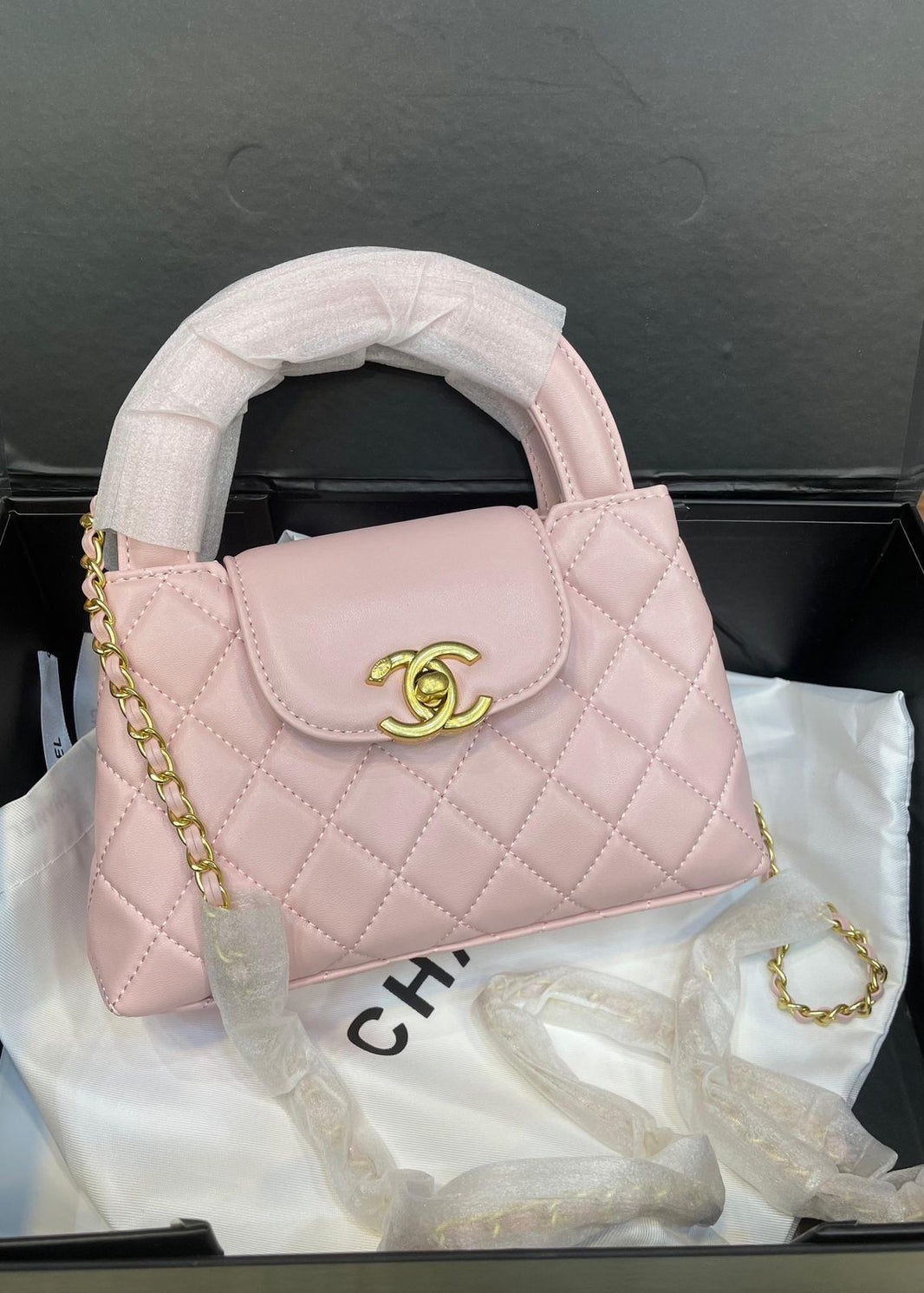 Chanel Shiny Age Calfskin Quilted  Kelly Shopper Bag