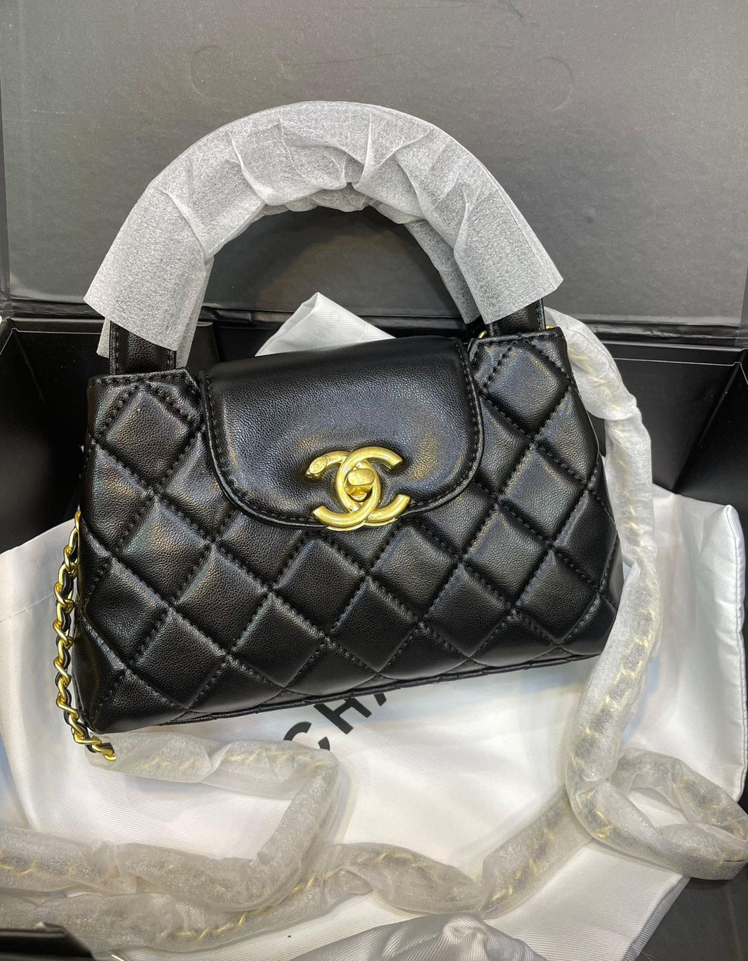 Chanel Shiny Age Calfskin Quilted  Kelly Shopper Bag