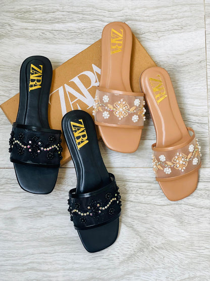 Zara Embroidered Flats