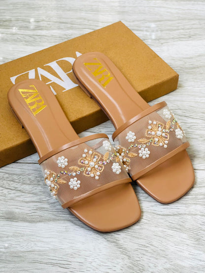 Zara Embroidered Flats