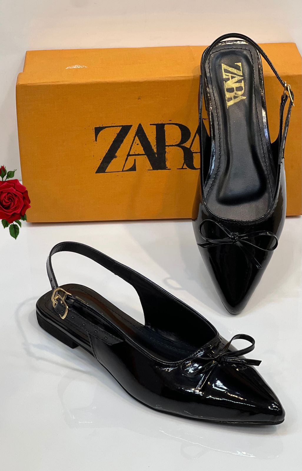 Zara Patent Bow Pumps