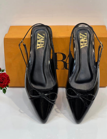 Zara Patent Bow Pumps