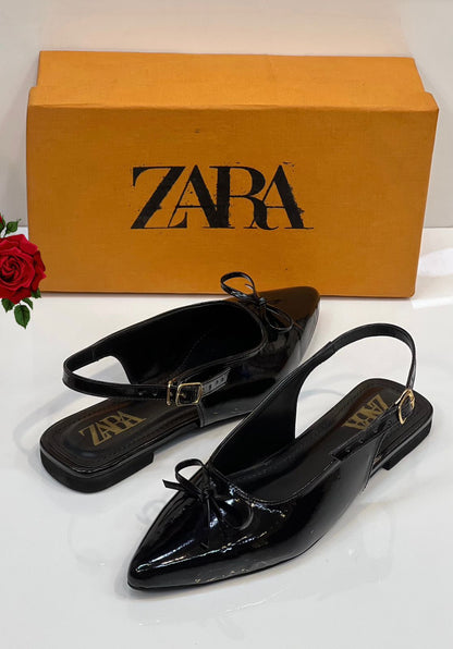 Zara Patent Bow Pumps