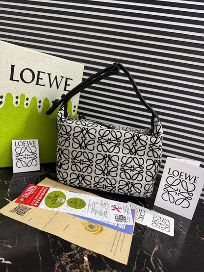Loewe Small Cubi Anagram Jacquard Canvas Shoulder Bag